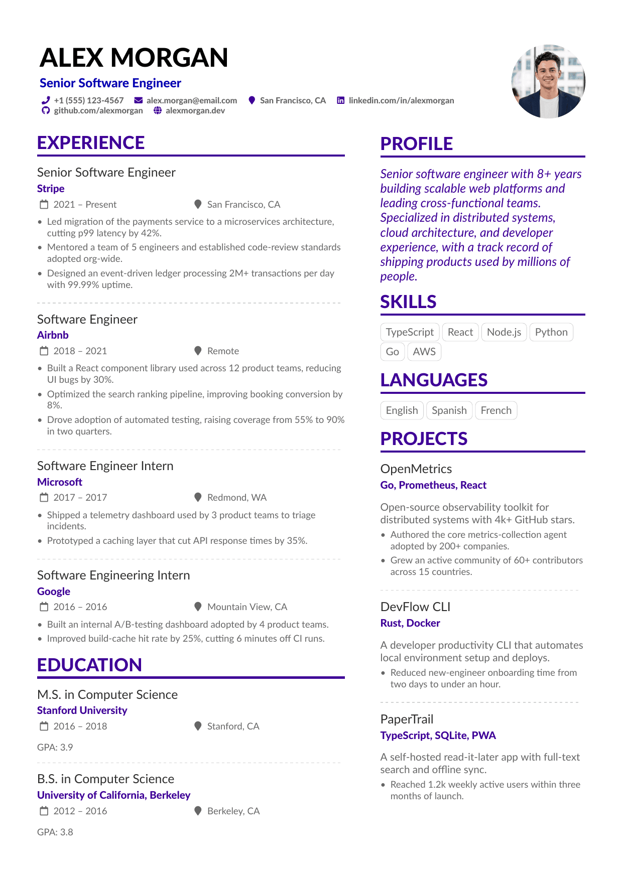 AltaCV resume template