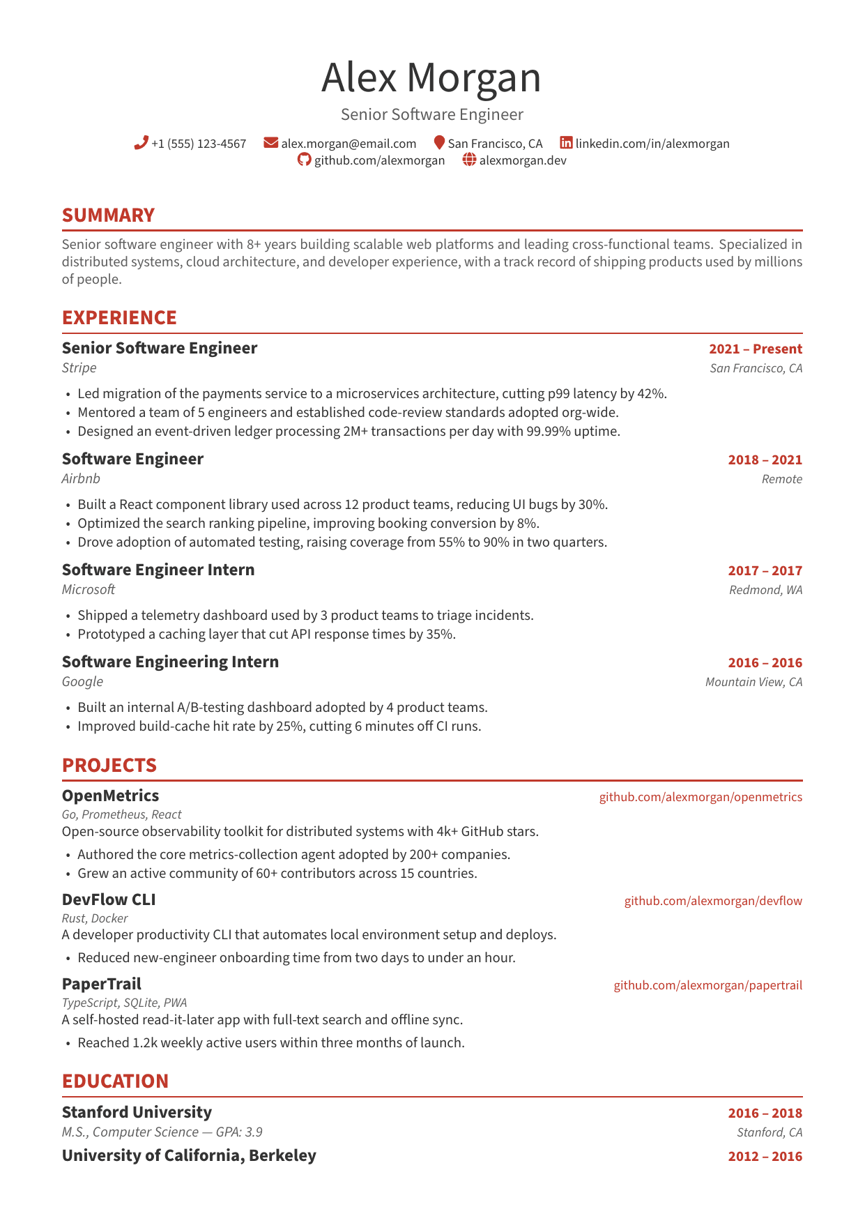 Awesome-CV resume template