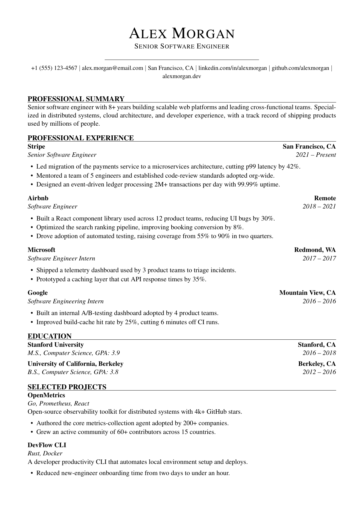 Executive Serif resume template