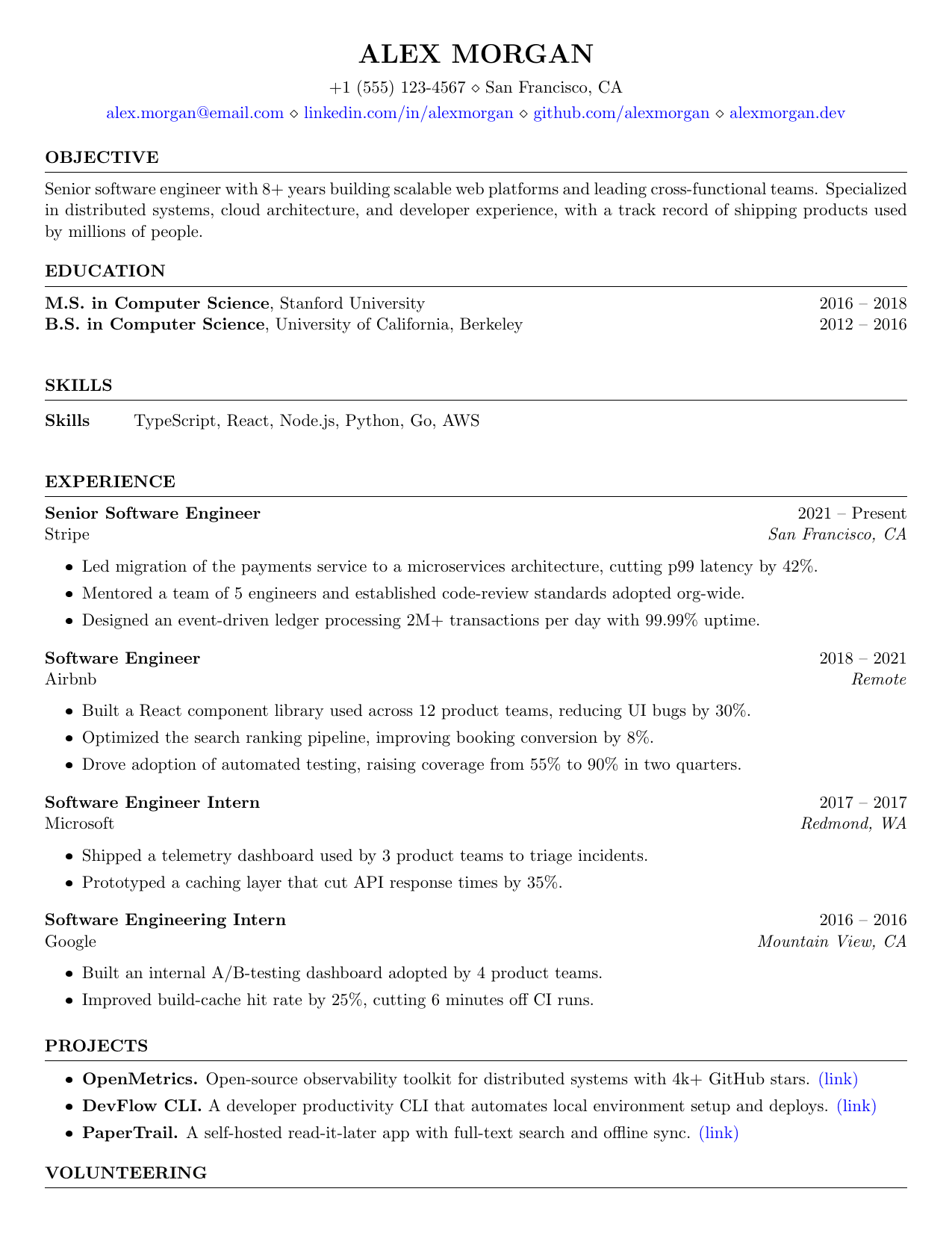 FAANGPath resume template