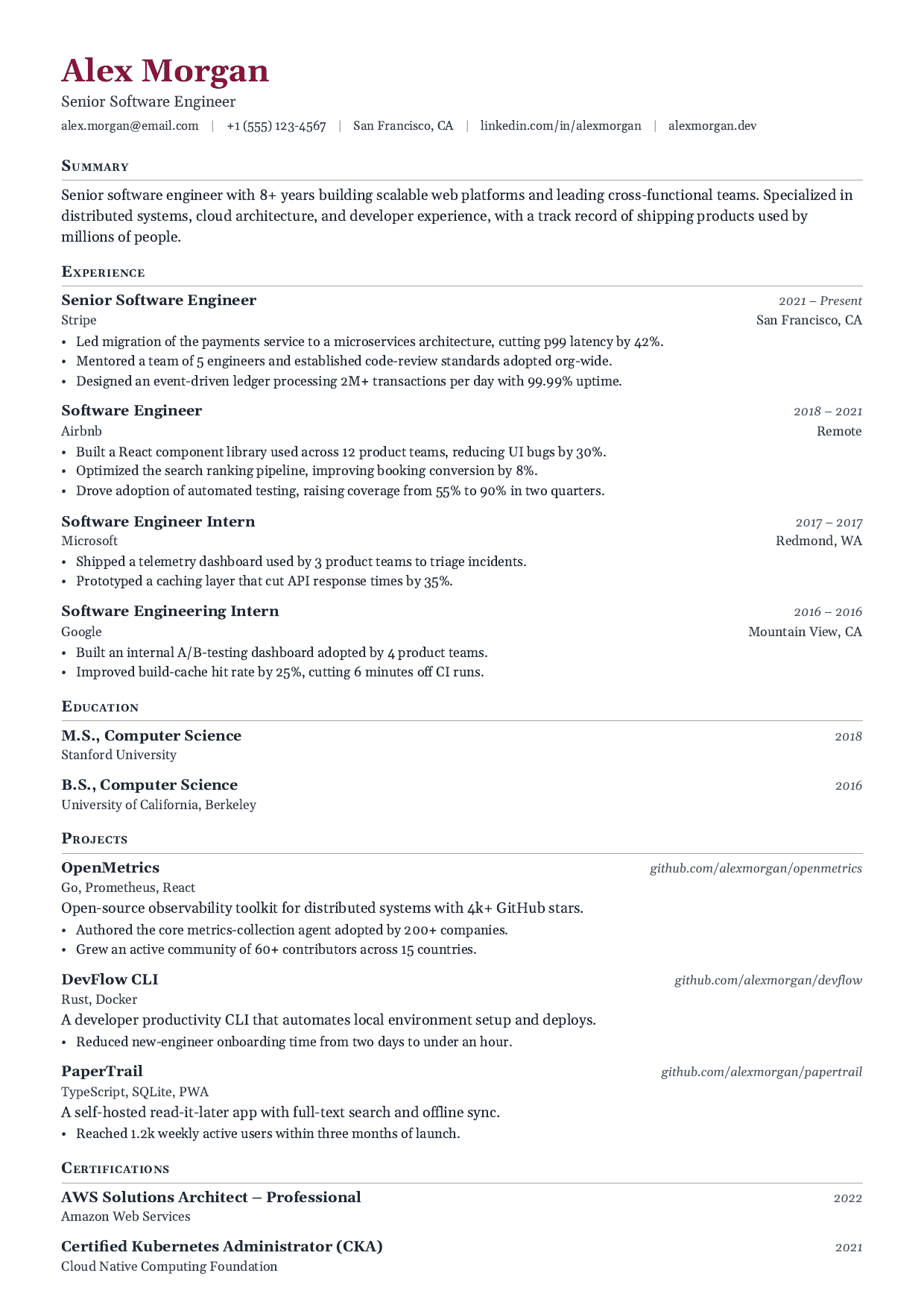 Gilt Frame resume template