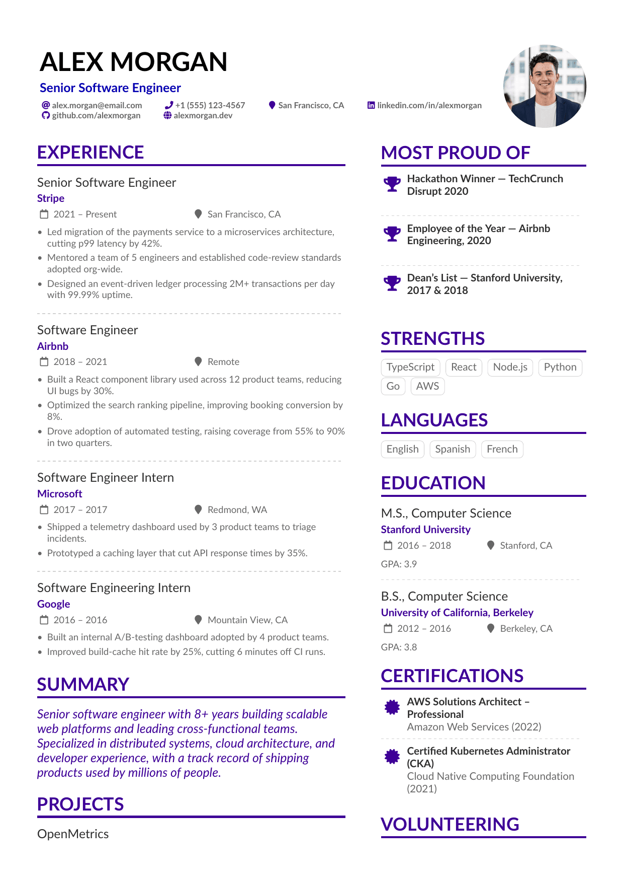 Marissa Mayer resume template